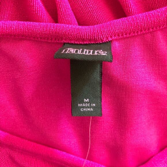 Wild Fable NWT Womens Trendy Cut-Out Sleek Bodysuit Bold Vibrant Pink Sz Medium - Picture 6 of 10